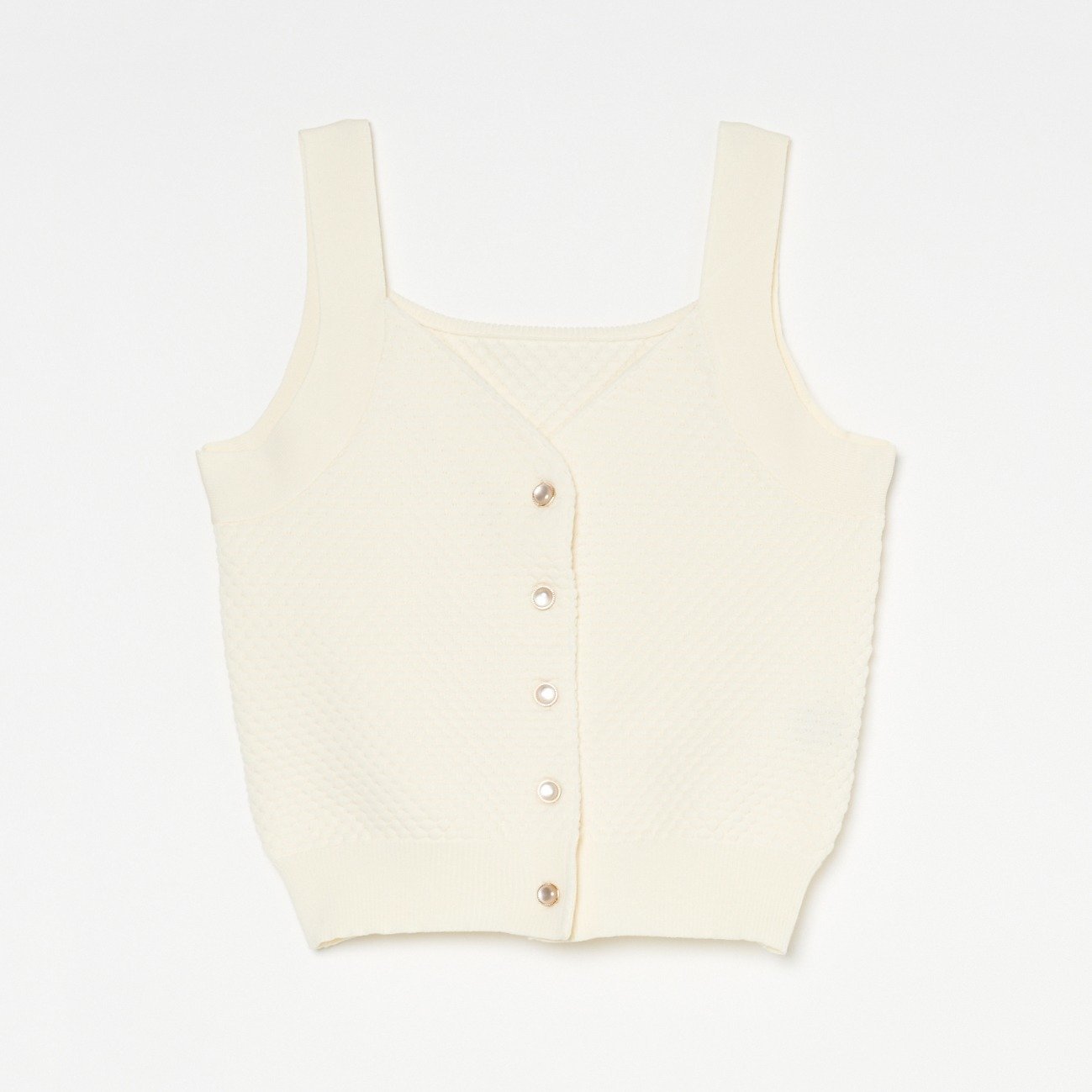 【エリオポール/heliopole】のPOPCORN KNIT BIJOU BUTTON VEST インテリア・キッズ・メンズ・レディースファッション・服の通販 founy(ファニー) 　ファッション　Fashion　レディースファッション　Ladies' Fashion Online　アウター　Coat Outerwear　トップス・カットソー　Tops/Tshirt　ニット　Knit Tops　ベスト/ジレ　Gilets/Vests　フロント　Front　ベスト　Vest　アイボリー|ID: prp329100004591227 ipo3291000000032585675