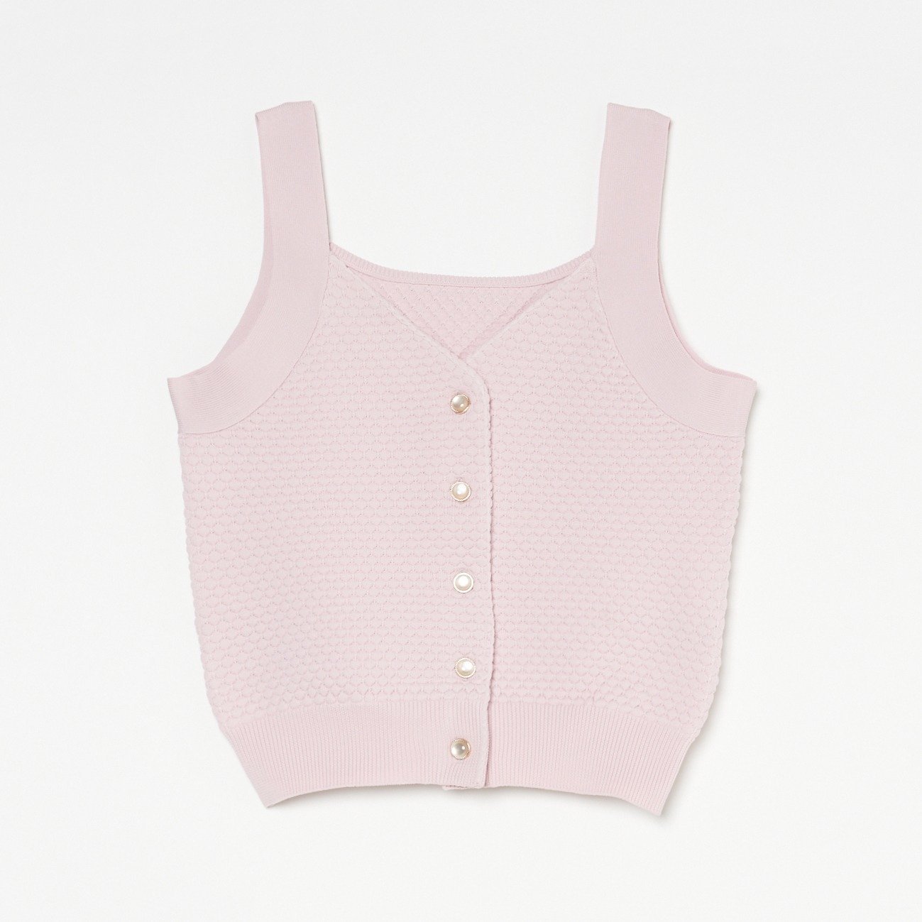 【エリオポール/heliopole】のPOPCORN KNIT BIJOU BUTTON VEST インテリア・キッズ・メンズ・レディースファッション・服の通販 founy(ファニー) 　ファッション　Fashion　レディースファッション　Ladies' Fashion Online　アウター　Coat Outerwear　トップス・カットソー　Tops/Tshirt　ニット　Knit Tops　ベスト/ジレ　Gilets/Vests　フロント　Front　ベスト　Vest　ピンク|ID: prp329100004591227 ipo3291000000032585676