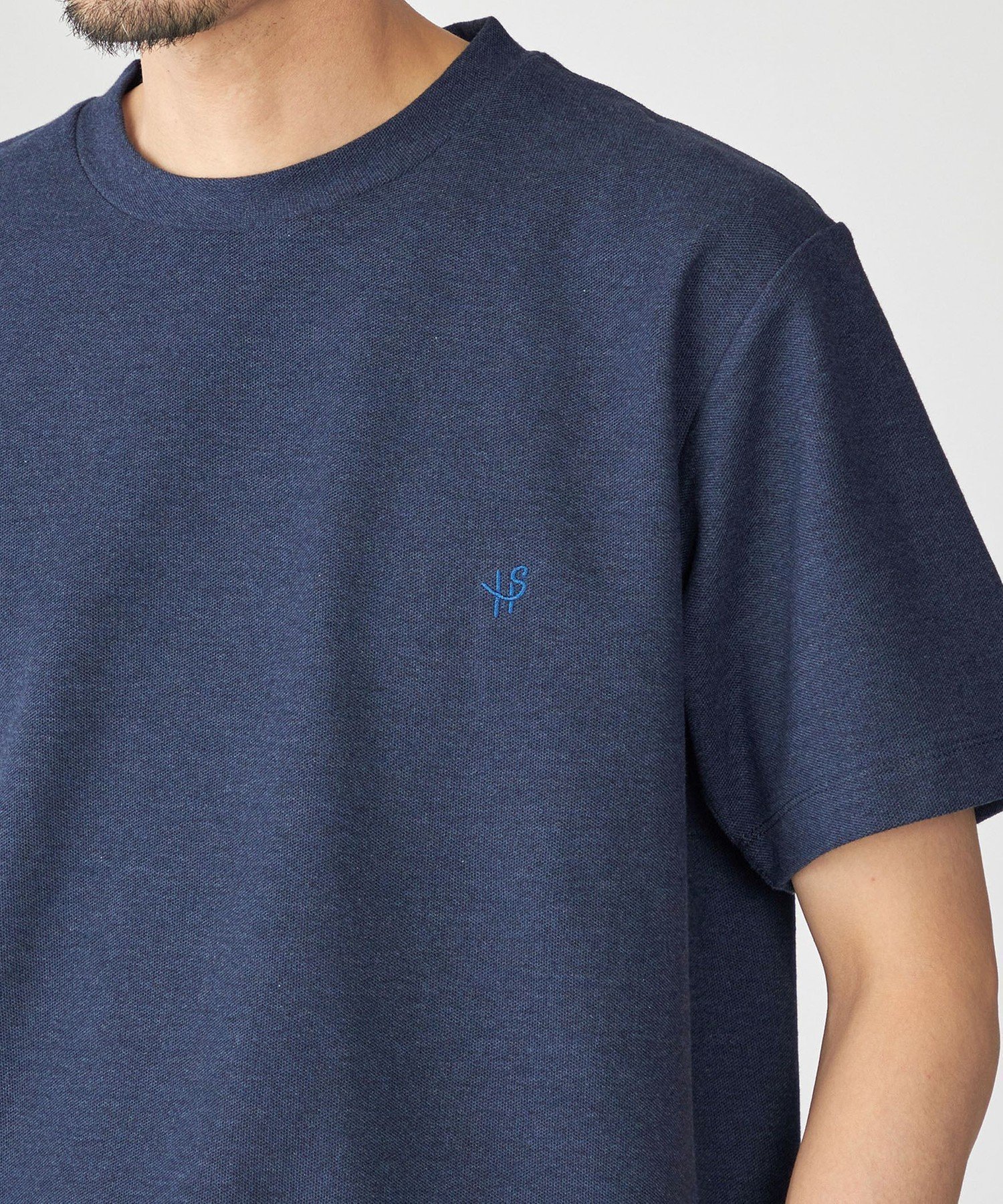 【シップス/SHIPS / MEN】の【WEB限定】SHIPS メランジ カノコ クルーネック Tシャツ (半袖) インテリア・キッズ・メンズ・レディースファッション・服の通販 founy(ファニー) 　ファッション　Fashion　メンズファッション　Fashion for Men　インナー　Innerwear　ジャケット　Jacket, Outerwear　メランジ　Melange, Mixed Yarn　ワンポイント　One Point, Statement Accent　半袖　Short Sleeve, Half Sleeve　夏　Summer　ネイビー|ID: prp329100004591232 ipo3291000000032999003