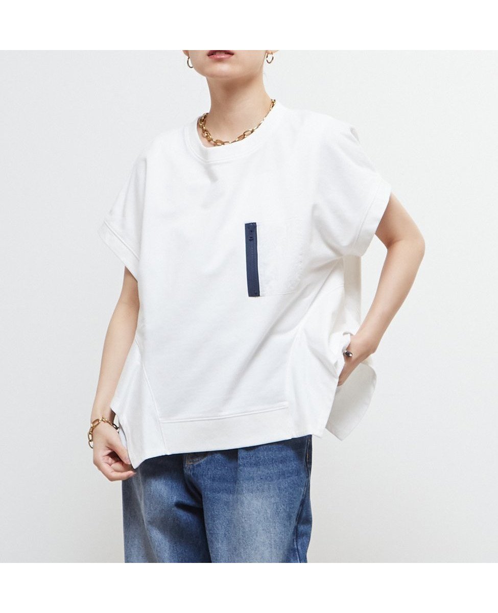 【その他のブランド/Other】の異素材使いデザインスウェット 人気、トレンドファッション・服の通販 founy(ファニー) 　ファッション　Fashion　レディースファッション　Fashion for Women　トップス・カットソー　Cut & Sew Tops　レディースパーカー・カジュアルフーディー　Casual Hoodies & Sweatshirts　スウェット・クルーネックトップス　Sweatshirts & Crewnecks / Relaxed Fit Sweat Tops　オレンジ　Orange　カットソー　Cut and Sewn Top　タフタ　Taffeta, Structured Fabric　 other-1|ID: prp329100004591507 ipo3291000000032753914