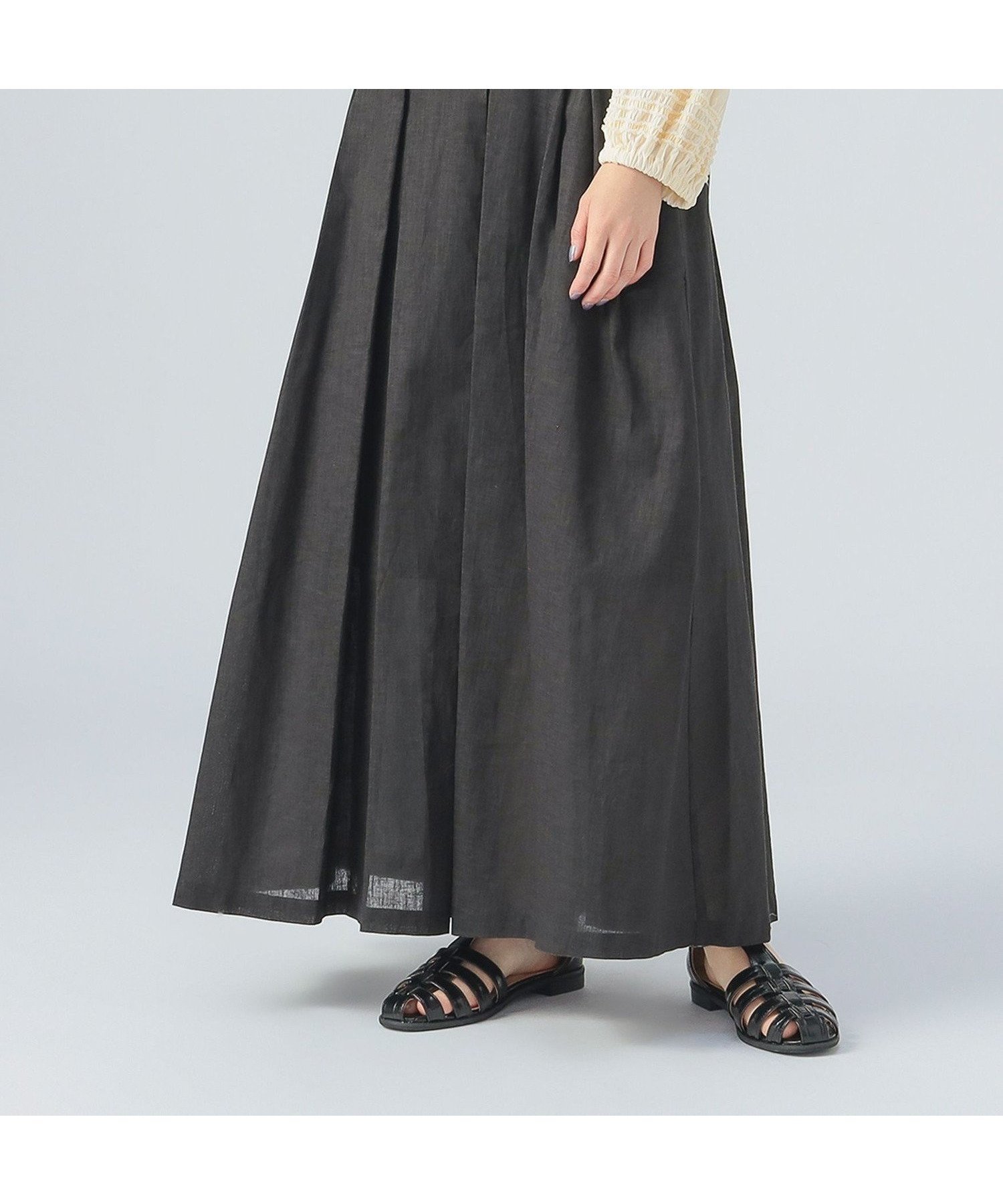 【ビームス ハート/BEAMS HEART】の麻混 フレアスカート(S~M) インテリア・キッズ・メンズ・レディースファッション・服の通販 founy(ファニー) 　ファッション　Fashion　レディースファッション　Ladies' Fashion Online　スカート　Skirt　Aライン/フレアスカート　Flared A-Line Skirts　おすすめ　Recommend　サンダル　Sandals　シューズ　Shoes　ショート　Short　ジャケット　Jacket　スニーカー　Sneakers　バランス　Balance　バレエ　Ballet　フレア　Flare　ボーダー　Border　ミュール　Mule　リラックス　Relax　ロング　Long　夏　Summer　春　Spring　S/S・春夏　Ss・Spring/Summer　BLACK|ID: prp329100004591560 ipo3291000000032590113