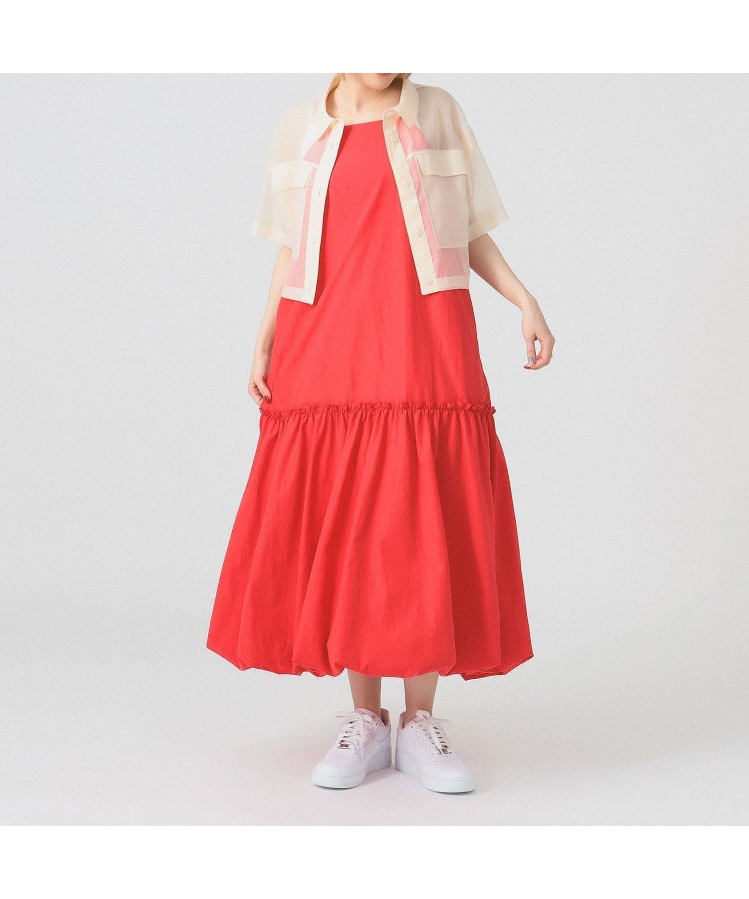 【ビームス ウイメン/BEAMS】の【洗濯機OK】バルーン キリカエ キャミ ワンピース 25SS リラックス インテリア・キッズ・メンズ・レディースファッション・服の通販 founy(ファニー) 　ファッション　Fashion　レディースファッション　Fashion for Women　ワンピース　Dresses　キャミソールワンピース　Camisole Dresses　インナー　Innerwear　キャミ　Camisole, Cami Top　ギャザー　Gathered, Ruffled　シンプル　Simple, Minimal　タンク　Tank Top, Sleeveless Top　トレンド　Trend, Trending Now　バルーン　Balloon, Balloon Silhouette　フェミニン　Feminine, Girly　リラックス　Relax, Relaxed Fit　2025年　2025　2025春夏・S/S　Spring/Summer 2025 SS25　RED|ID: prp329100004591572 ipo3291000000033625208