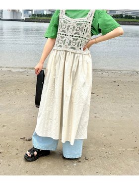 【サマンサモスモス/Samansa Mos2】の【S/Mサイズ】かぎ針編み風ビスチェワンピース 人気、トレンドファッション・服の通販 founy(ファニー) ファッション Fashion レディースファッション Fashion for Women ワンピース Dresses かぎ針 Crochet カットソー Cut and Sewn Top ガーリー Girly, Feminine Style |ID:prp329100004591575