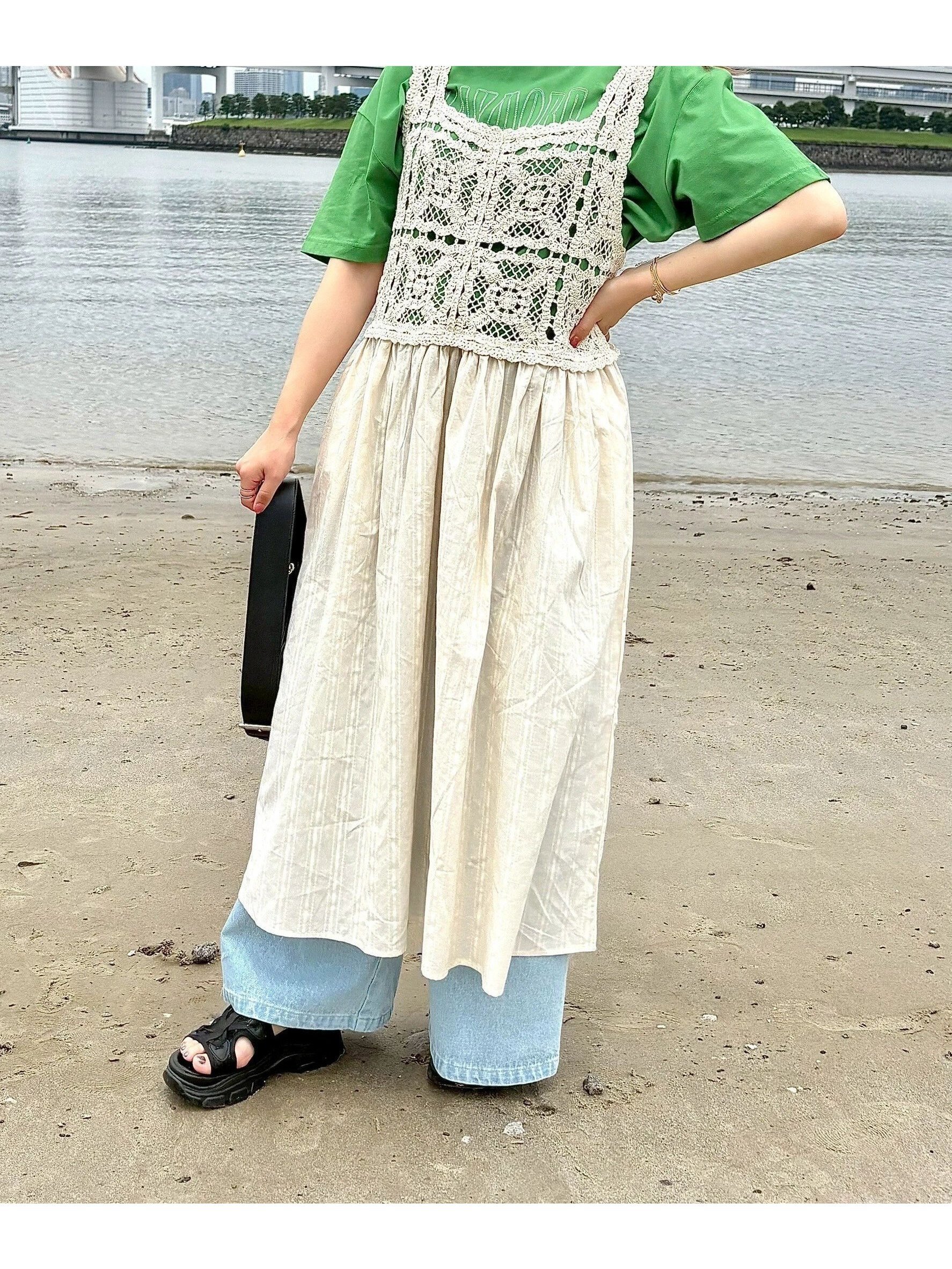 【サマンサモスモス/Samansa Mos2】の【S/Mサイズ】かぎ針編み風ビスチェワンピース 人気、トレンドファッション・服の通販 founy(ファニー) 　ファッション　Fashion　レディースファッション　Fashion for Women　ワンピース　Dresses　かぎ針　Crochet　カットソー　Cut and Sewn Top　ガーリー　Girly, Feminine Style　 other-1|ID: prp329100004591575 ipo3291000000032714220