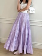 【ドゥーベル/Doux Belle】のティアードプリーツスカート パープル|ID: prp329100004591591 ipo3291000000032646351