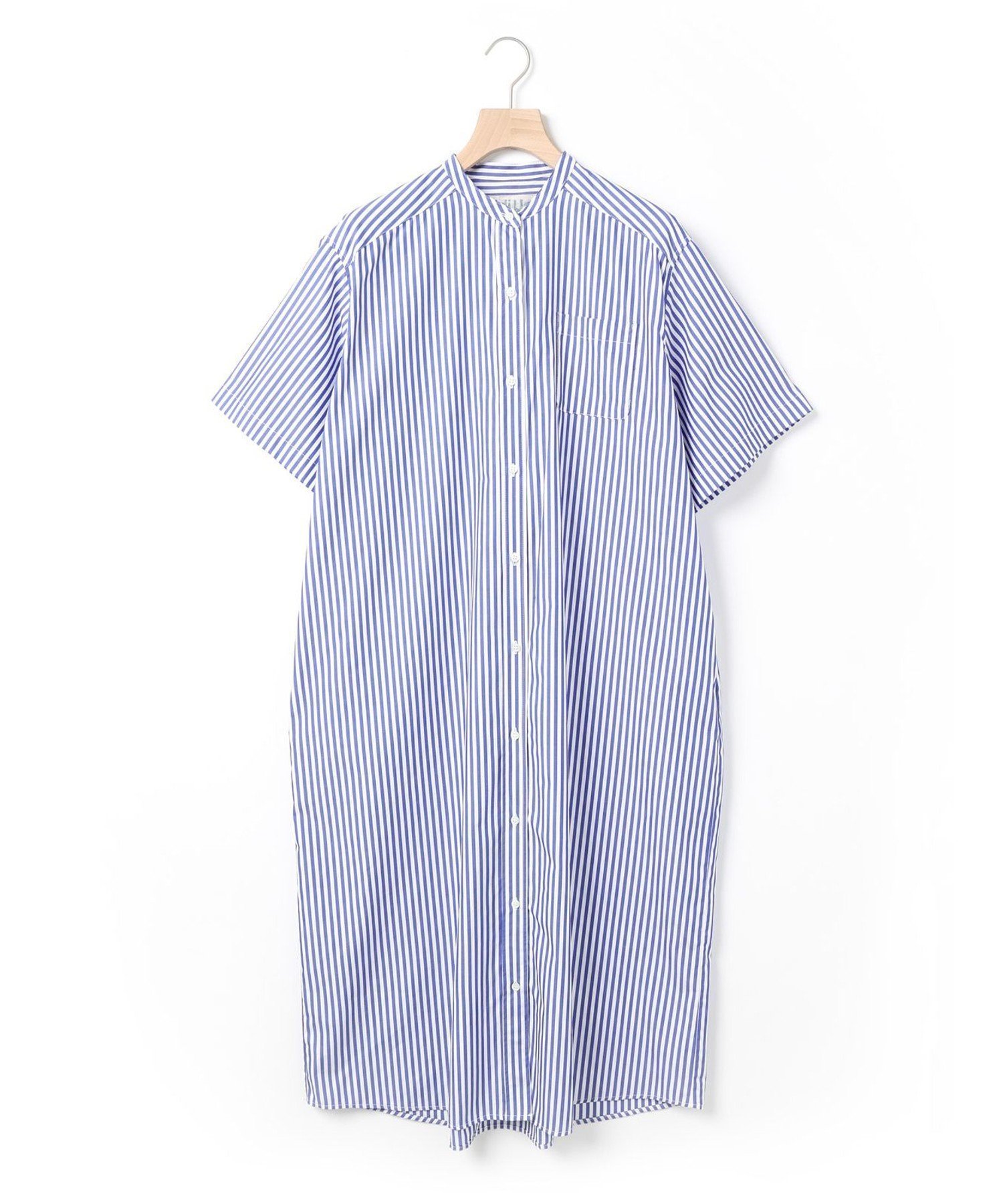 【マーコート/MARcourt】のMidiUmi バンドカラーシャツワンピース 人気、トレンドファッション・服の通販 founy(ファニー) 　ファッション　Fashion　レディースファッション　Fashion for Women　ワンピース　Dresses　シャツワンピース / 1枚で着映えコーデ　Shirt Dresses　おすすめ　Recommended / Our Picks　ギャザー　Gathered, Ruffled　ストライプ　Stripe, Striped Pattern　チェック　Check, Plaid, Tartan　フロント　Front, Front Design　ブロード　Broadcloth, Fine Cotton　ポケット　Pocket, Pocket Detail　無地　Plain, Solid Color　 other-1|ID: prp329100004591602 ipo3291000000032749236