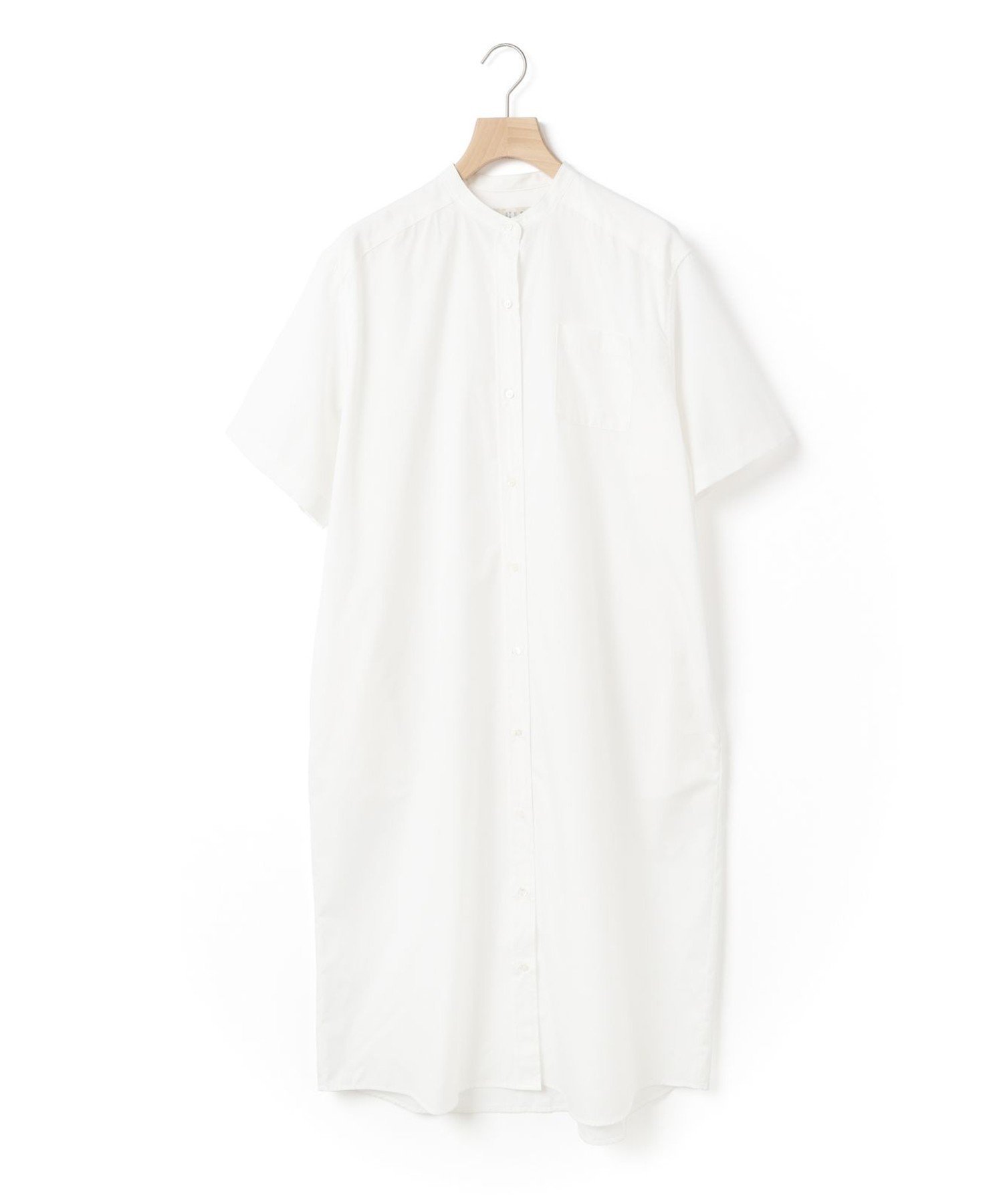 【マーコート/MARcourt】のMidiUmi バンドカラーシャツワンピース インテリア・キッズ・メンズ・レディースファッション・服の通販 founy(ファニー) 　ファッション　Fashion　レディースファッション　Fashion for Women　ワンピース　Dresses　シャツワンピース / 1枚で着映えコーデ　Shirt Dresses　おすすめ　Recommended / Our Picks　ギャザー　Gathered, Ruffled　ストライプ　Stripe, Striped Pattern　チェック　Check, Plaid, Tartan　フロント　Front, Front Design　ブロード　Broadcloth, Fine Cotton　ポケット　Pocket, Pocket Detail　無地　Plain, Solid Color　オフホワイト|ID: prp329100004591602 ipo3291000000032749243
