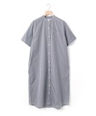 【マーコート/MARcourt】のMidiUmi バンドカラーシャツワンピース ネイビーチェック|ID: prp329100004591602 ipo3291000000032749249