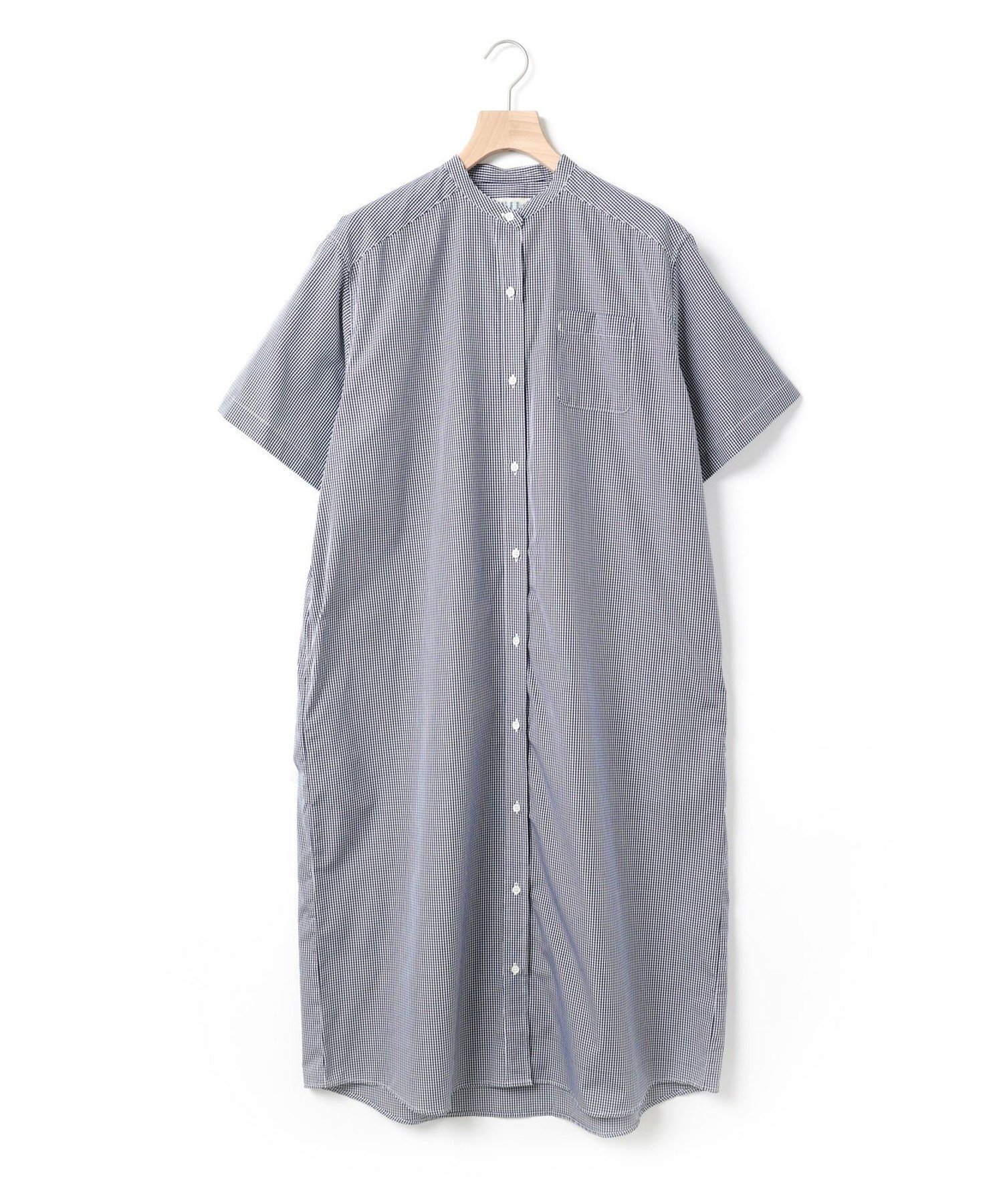 【マーコート/MARcourt】のMidiUmi バンドカラーシャツワンピース インテリア・キッズ・メンズ・レディースファッション・服の通販 founy(ファニー) 　ファッション　Fashion　レディースファッション　Fashion for Women　ワンピース　Dresses　シャツワンピース / 1枚で着映えコーデ　Shirt Dresses　おすすめ　Recommended / Our Picks　ギャザー　Gathered, Ruffled　ストライプ　Stripe, Striped Pattern　チェック　Check, Plaid, Tartan　フロント　Front, Front Design　ブロード　Broadcloth, Fine Cotton　ポケット　Pocket, Pocket Detail　無地　Plain, Solid Color　ネイビーチェック|ID: prp329100004591602 ipo3291000000032749249
