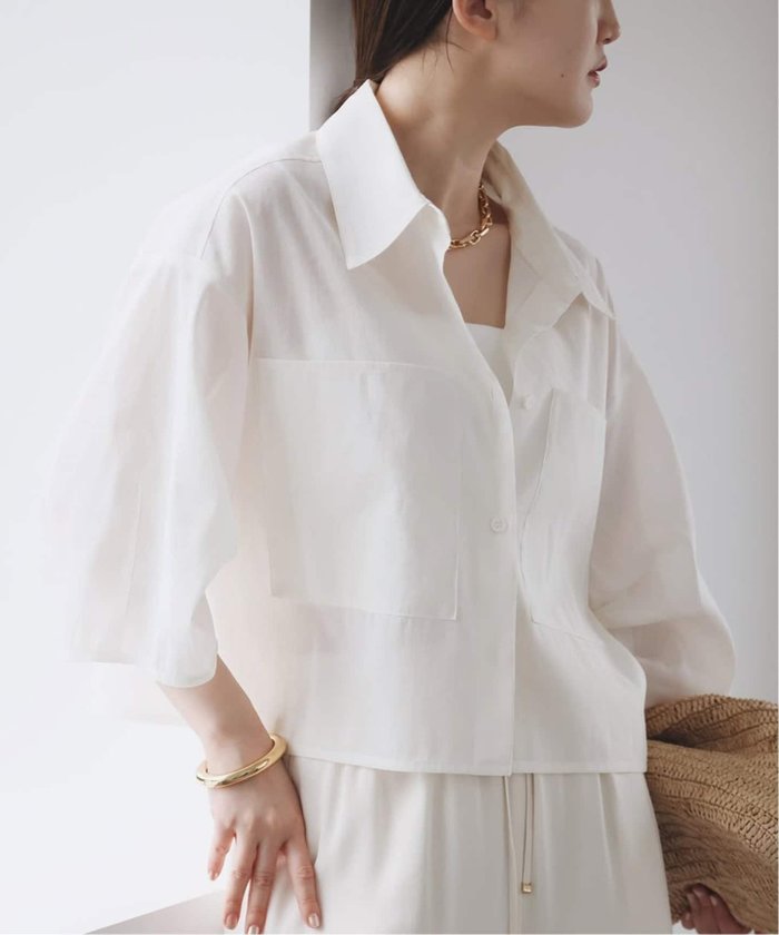 【イエナ/IENA】のリネンミックスクロップドシャツ インテリア・キッズ・メンズ・レディースファッション・服の通販 founy(ファニー) https://founy.com/ ファッション Fashion レディースファッション Ladies' Fashion Online トップス・カットソー Tops/Tshirt シャツ/ブラウス Shirts/Blouses 2025年 2025 2025春夏・S/S Ss,Spring/Summer,2025 シンプル Simple バランス Balance ミックス Mix リネン Linen ワイド Wide 夏 Summer |ID: prp329100004591604 ipo3291000000032652252