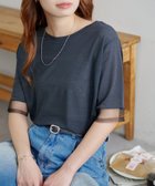 【ディスコート/Discoat】のシアー袖切替5分袖Tシャツ チャコールグレー|ID: prp329100004591614 ipo3291000000033055663