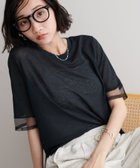 【ディスコート/Discoat】のシアー袖切替5分袖Tシャツ ブラック|ID: prp329100004591614 ipo3291000000033055664