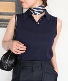 【イエナ/IENA】のシルクコットン ポロノースリーブニット ネイビー|ID: prp329100004591646 ipo3291000000032592232