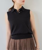 【イエナ/IENA】のシルクコットン ポロノースリーブニット ブラック|ID: prp329100004591646 ipo3291000000032592233