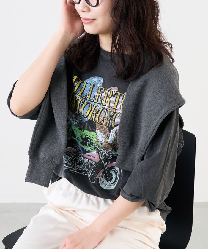 【マイカ ディール/MICA & DEAL】の【GOOD ROCK SPEED*MICA DEAL】 MOTORCYCLE プリントT-shirt インテリア・キッズ・メンズ・レディースファッション・服の通販 founy(ファニー) https://founy.com/ ファッション Fashion レディースファッション Ladies' Fashion Online トップス・カットソー Tops/Tshirt シャツ/ブラウス Shirts/Blouses ロング / Tシャツ T-Shirts グラフィック Graphic コラボ Collaboration プリント Print ヴィンテージ Vintage |ID: prp329100004591678 ipo3291000000032680445