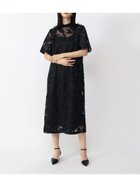 【ラシュッド/LASUD】のリーフエンブロイダリーレースワンピース ブラック|ID: prp329100004591731 ipo3291000000032722767