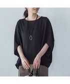 【ロートレ アモン/LAUTRE AMONT】の【WEB限定】サテンフィールドレープブラウス≪セットアップ対応/洗濯機で洗える≫ ブラック|ID: prp329100004591831 ipo3291000000032658511