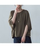 【ロートレ アモン/LAUTRE AMONT】の【WEB限定】サテンフィールドレープブラウス≪セットアップ対応/洗濯機で洗える≫ カーキ|ID: prp329100004591831 ipo3291000000032658516