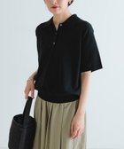 【アーバンリサーチ/URBAN RESEARCH】のシャツカラーハーフスリーブニット BLACK|ID: prp329100004591874 ipo3291000000032650984