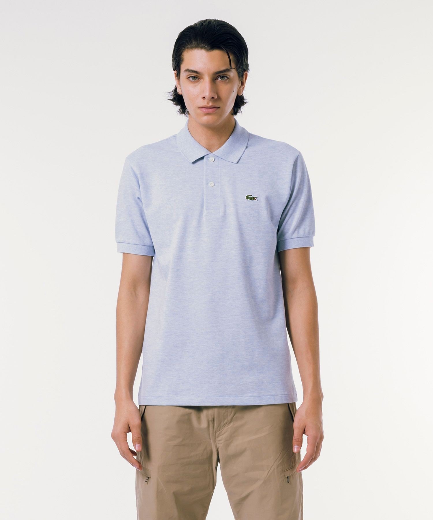 【ラコステ/LACOSTE / MEN】の『L1264』定番半袖ポロシャツ(杢糸) インテリア・キッズ・メンズ・レディースファッション・服の通販 founy(ファニー) 　ファッション　Fashion　メンズファッション　Fashion for Men　フィット　Fit, Slim Fit　ポロシャツ　Polo Shirt, Collared Tee　メンズ　Men's, Menswear　人気　Popular, Best Seller　半袖　Short Sleeve, Half Sleeve　定番　Standard, Basic Item　ライトブルーグレー|ID: prp329100004591912 ipo3291000000033199455