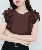【ナチュラルクチュール/natural couture】の【sherbet line】接触冷感 フリルブラウスTシャツ 人気、トレンドファッション・服の通販 founy(ファニー) ファッション Fashion レディースファッション Fashion for Women トップス・カットソー Cut & Sew Tops シャツ・ブラウス・オフィスカジュアル Elegant Blouses & Button-Ups ロングTシャツ・Tシャツ Longline T-Shirts & Tees サンダル Sandals, Summer Shoes スニーカー Sneakers, Trainers デニム Denim, Jeans Material フェミニン Feminine, Girly フリル Frill, Ruffle ペンシル Pencil, Pencil Skirt おすすめ Recommended / Our Picks 夏 Summer エレガント 上品 Elegant 2025年 2025 2025春夏・S/S Spring/Summer 2025 SS25 thumbnail ブラウン|ID: prp329100004592004 ipo3291000000032714861