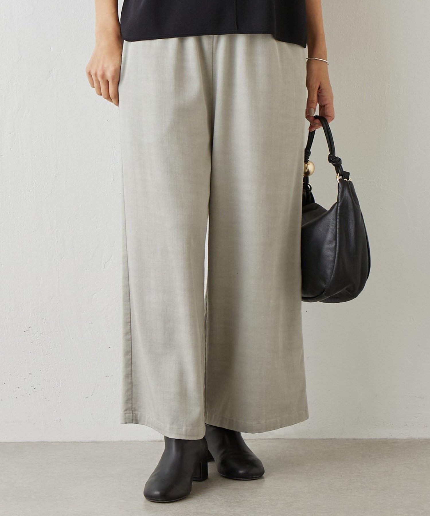 【ビアズリー/BEARDSLEY】のマルチウエストリブパンツ インテリア・キッズ・メンズ・レディースファッション・服の通販 founy(ファニー) 　ファッション　Fashion　レディースファッション　Fashion for Women　パンツ　Pants & Trousers　ポケット　Pocket, Pocket Detail　ワイド　Wide, Wide Fit　洗える　Machine Washable　ライトグレー|ID: prp329100004592015 ipo3291000000033797588