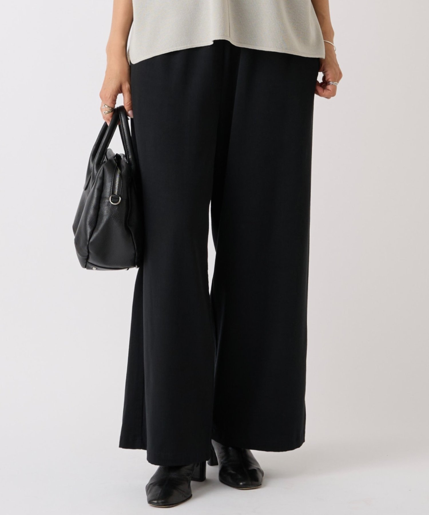 【ビアズリー/BEARDSLEY】のマルチウエストリブパンツ インテリア・キッズ・メンズ・レディースファッション・服の通販 founy(ファニー) 　ファッション　Fashion　レディースファッション　Fashion for Women　パンツ　Pants & Trousers　ポケット　Pocket, Pocket Detail　ワイド　Wide, Wide Fit　洗える　Machine Washable　ブラック|ID: prp329100004592015 ipo3291000000033797592