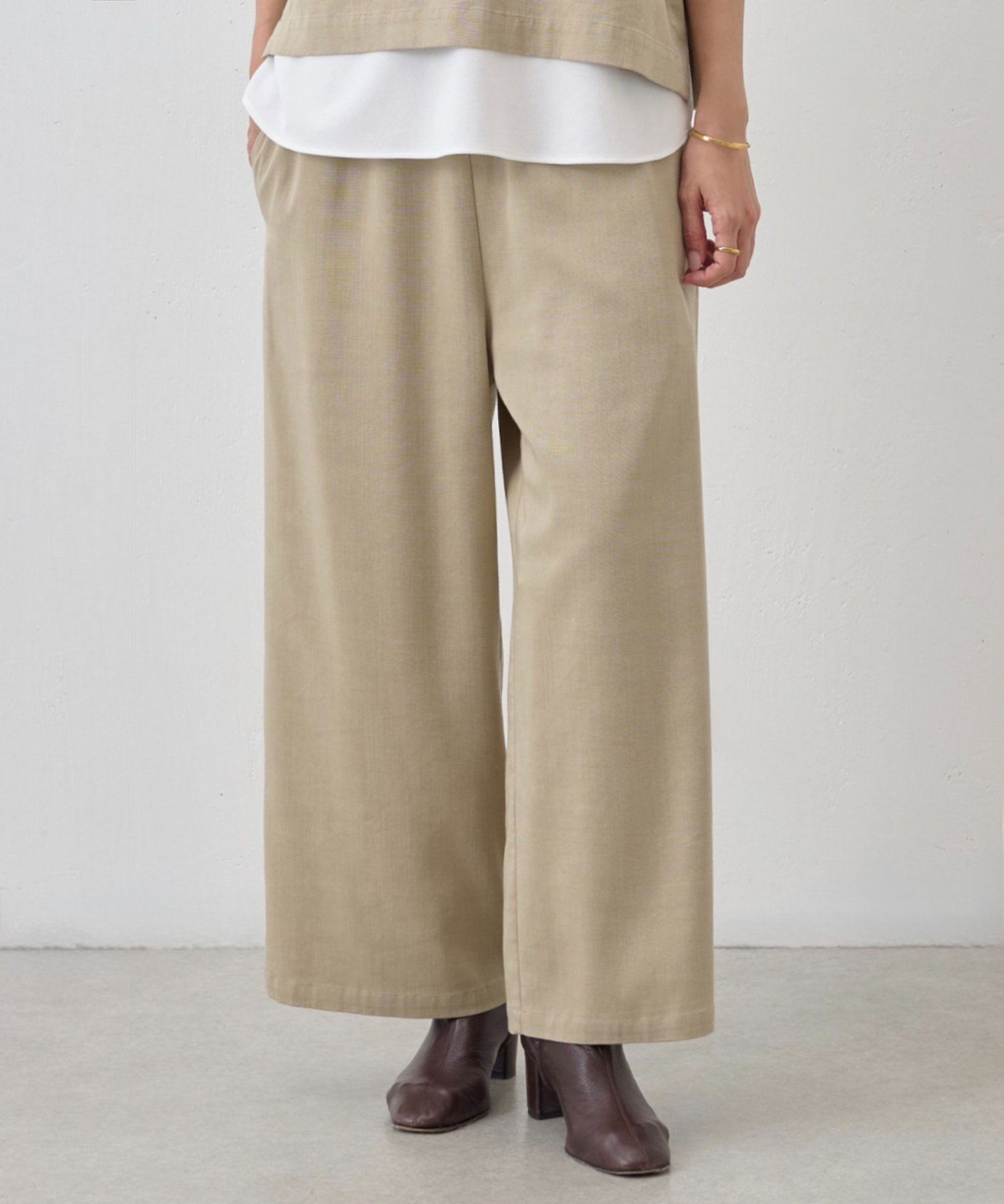 【ビアズリー/BEARDSLEY】のマルチウエストリブパンツ インテリア・キッズ・メンズ・レディースファッション・服の通販 founy(ファニー) 　ファッション　Fashion　レディースファッション　Fashion for Women　パンツ　Pants & Trousers　洗える　Machine Washable　ショート　Short, Short Length　セットアップ　Set-Up, Coordinated Outfit　ベスト　Vest, Waistcoat　ポケット　Pocket, Pocket Detail　ワイド　Wide, Wide Fit　おすすめ　Recommended / Our Picks　ベージュ|ID: prp329100004592015 ipo3291000000034506589