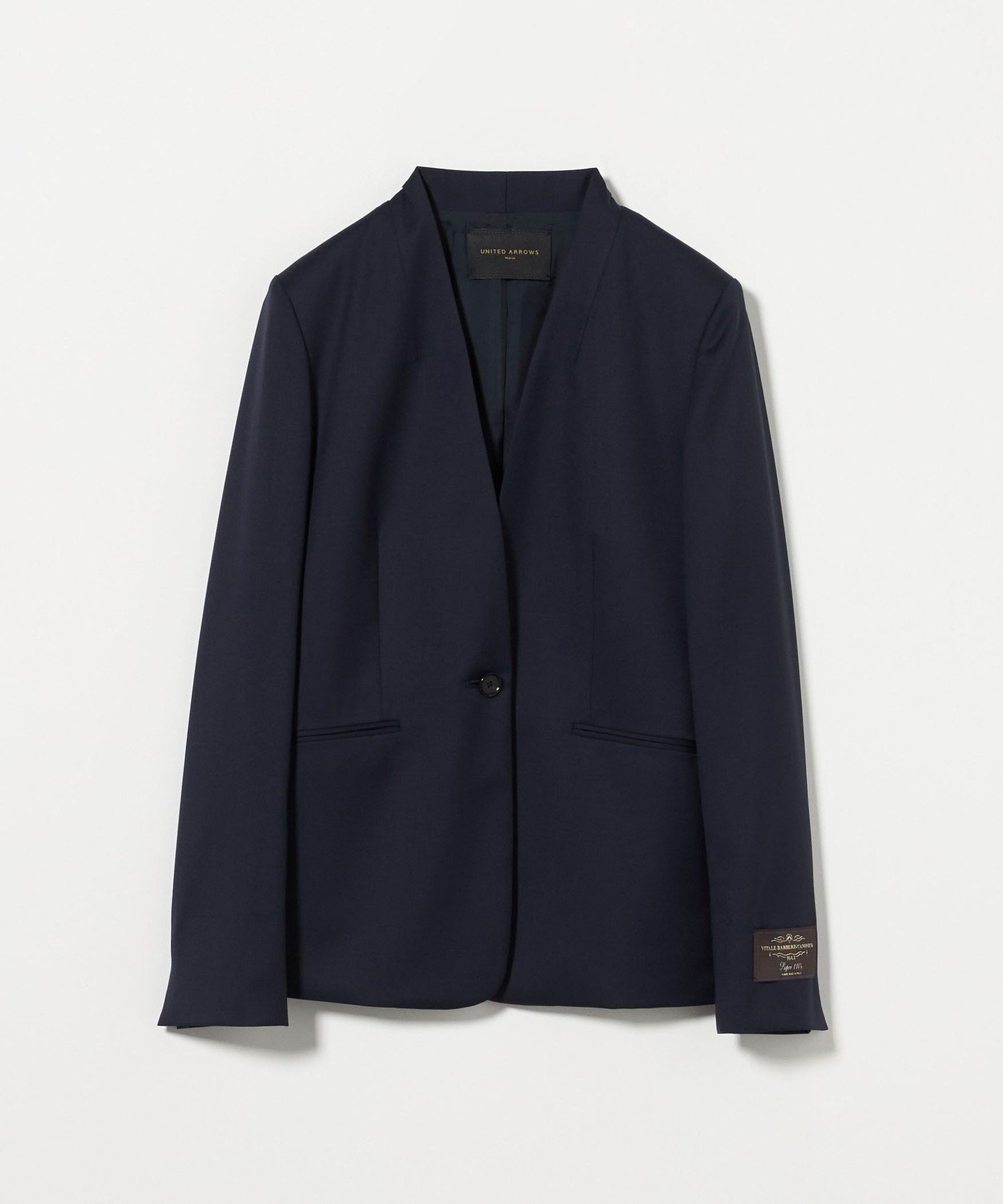 【ユナイテッドアローズ/UNITED ARROWS】のCANONICO ノーラペルジャケット インテリア・キッズ・メンズ・レディースファッション・服の通販 founy(ファニー) 　ファッション　Fashion　レディースファッション　Fashion for Women　アウター　Coat / Outerwear Collection　レディースジャケット・軽アウター　Jackets　イタリア　Italy　シェイプ　Shape, Slim Fit　ジャケット　Jacket, Outerwear　セットアップ　Set-Up, Coordinated Outfit　ボトム　Bottoms, Lower Wear　おすすめ　Recommended / Our Picks　夏　Summer　NAVY|ID: prp329100004592075 ipo3291000000032599847