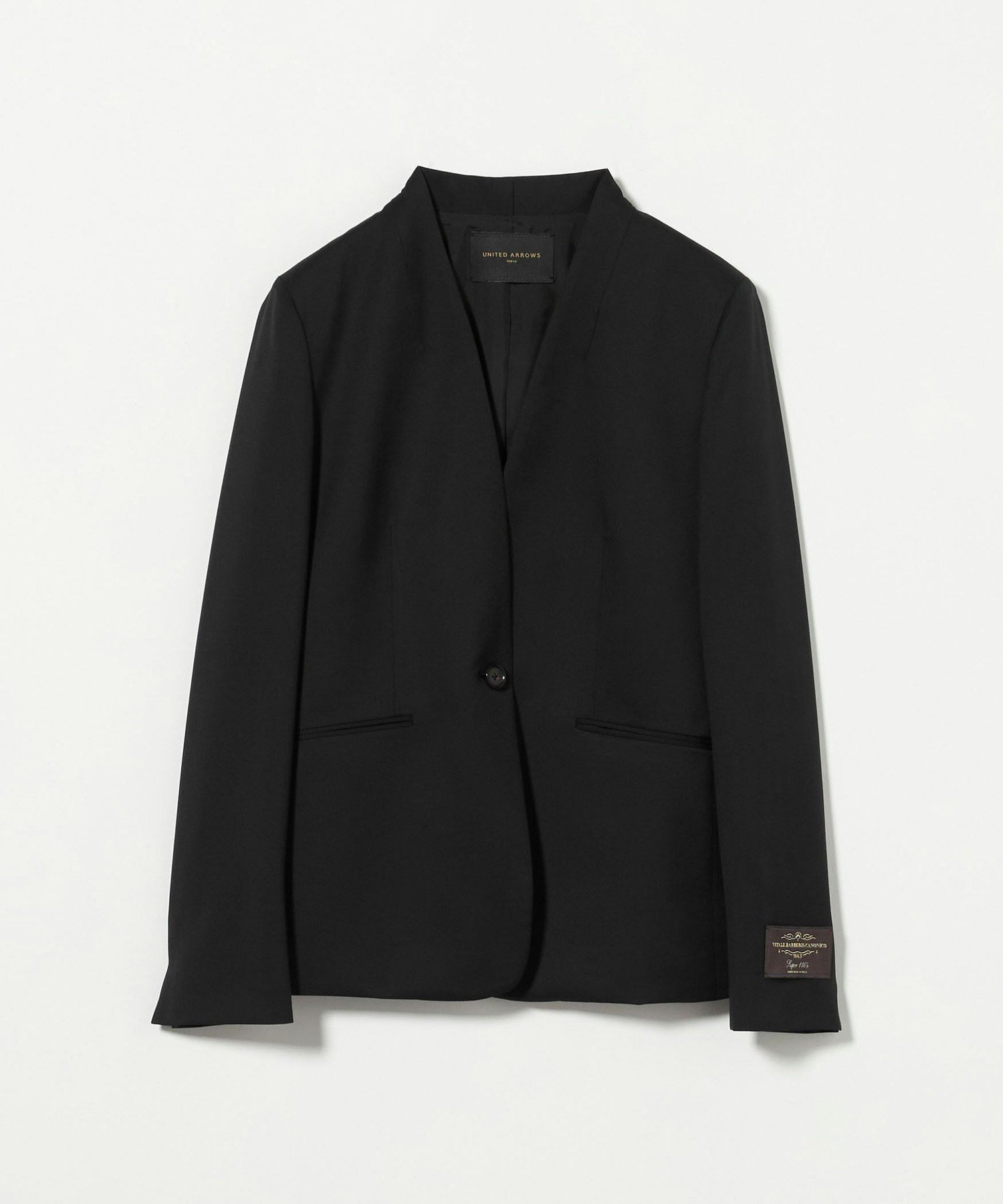 【ユナイテッドアローズ/UNITED ARROWS】のCANONICO ノーラペルジャケット インテリア・キッズ・メンズ・レディースファッション・服の通販 founy(ファニー) 　ファッション　Fashion　レディースファッション　Fashion for Women　アウター　Coat / Outerwear Collection　レディースジャケット・軽アウター　Jackets　イタリア　Italy　シェイプ　Shape, Slim Fit　ジャケット　Jacket, Outerwear　セットアップ　Set-Up, Coordinated Outfit　ボトム　Bottoms, Lower Wear　おすすめ　Recommended / Our Picks　夏　Summer　BLACK|ID: prp329100004592075 ipo3291000000032607945