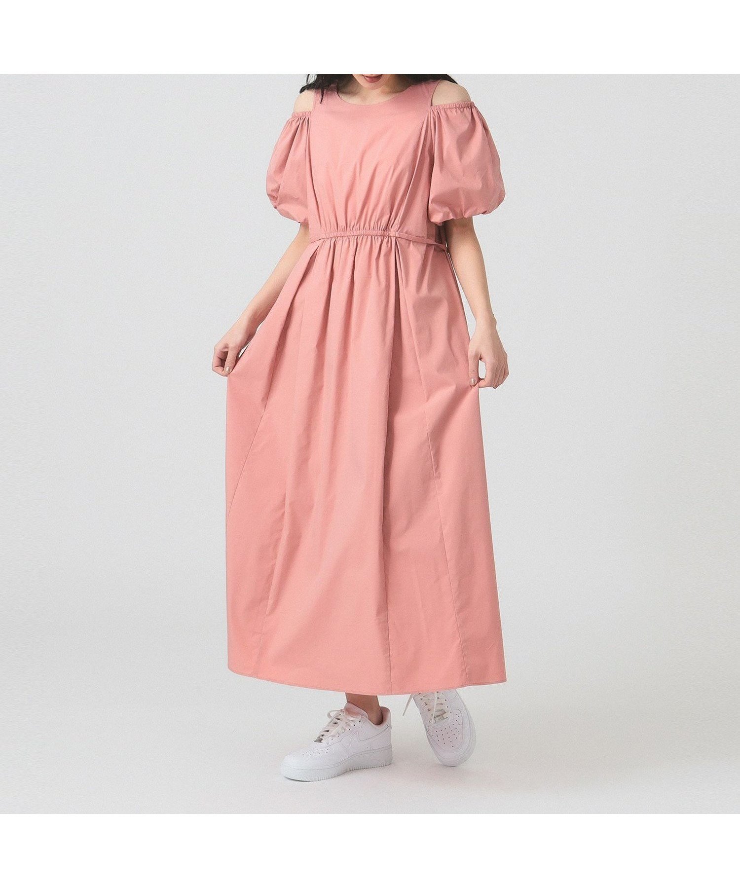 【ビームス ウイメン/BEAMS】のショルダー スリット パフスリーブ ワンピース インテリア・キッズ・メンズ・レディースファッション・服の通販 founy(ファニー) 　ファッション　Fashion　レディースファッション　Fashion for Women　ワンピース　Dresses　ショルダー　Shoulder, Shoulder Strap　スリット　Slit, Slit Detail　スリーブ　Sleeve, Long Sleeve / Short Sleeve　フォーマル　Formal, Dressy　ペチコート　Petticoat, Underskirt　リボン　Ribbon, Bow　PINK|ID: prp329100004592564 ipo3291000000033625197