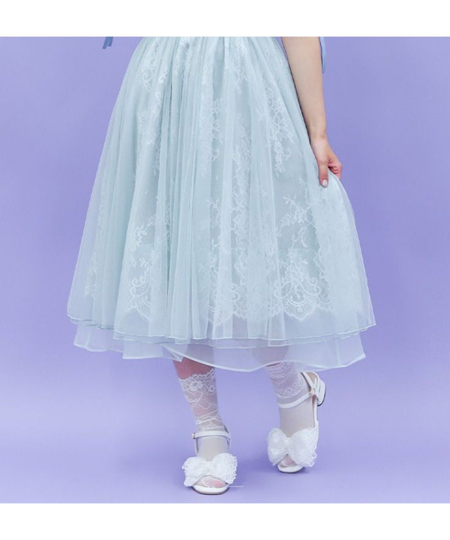 【アクシーズファム/axes femme】のレース*チュールスカート インテリア・キッズ・メンズ・レディースファッション・服の通販 founy(ファニー) 　ファッション　Fashion　レディースファッション　Ladies' Fashion Online　スカート　Skirt　おすすめ　Recommend　チューリップ　Tulip　チュール　Tulle　レース　Race　人気　Popularity　春　Spring　グリーン|ID: prp329100004592591 ipo3291000000032605383