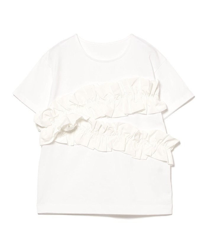 【ビームス ウイメン/BEAMS】の【Tシャツ/レディース/半袖/綿100%/洗濯可】RBS / ギャザー フリル Tシャツ インテリア・キッズ・メンズ・レディースファッション・服の通販 founy(ファニー) https://founy.com/ ファッション Fashion レディースファッション Ladies' Fashion Online トップス・カットソー Tops/Tshirt シャツ/ブラウス Shirts/Blouses ロング / Tシャツ T-Shirts アシンメトリー Asymmetry カットソー Cut And Sew ギャザー Gather ドッキング Docking バランス Balance フリル Frills エレガント 上品 Elegant 半袖 Short Sleeve |ID: prp329100004592599 ipo3291000000032605523