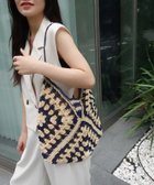 【コーナーズ/CORNERS】のクロシェ配色ペーパーかごバッグ ネイビー|ID: prp329100004592605 ipo3291000000032605654