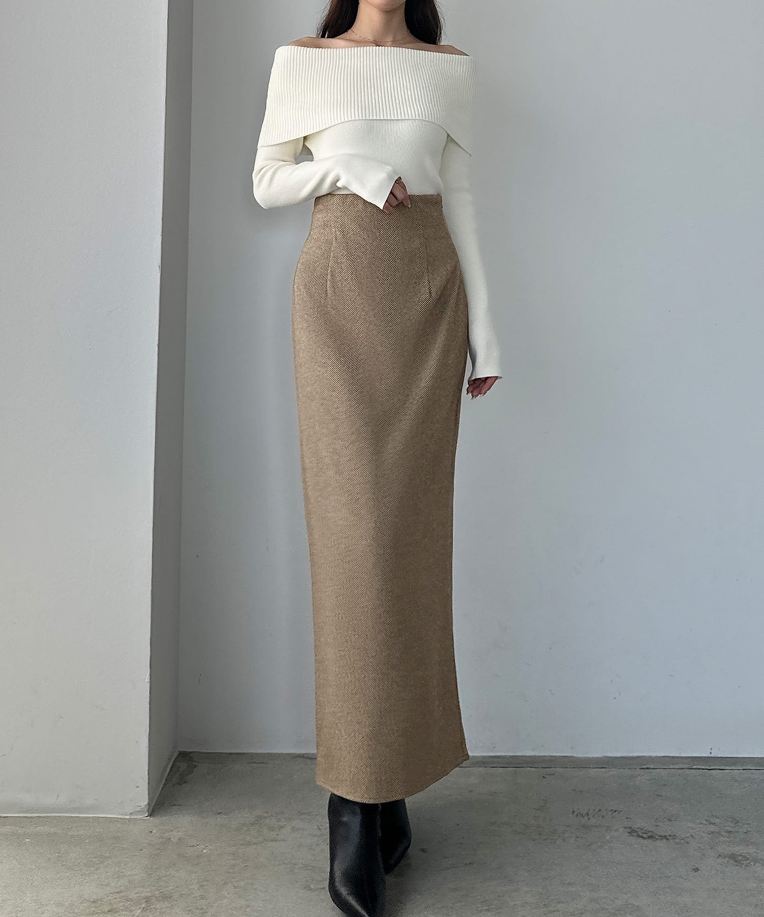【ジュノア/JUNOAH】のLouere ペンシルスカート インテリア・キッズ・メンズ・レディースファッション・服の通販 founy(ファニー) 　ファッション　Fashion　レディースファッション　Ladies' Fashion Online　スカート　Skirt　ペンシル　Pencil　ブラウン|ID: prp329100004592626 ipo3291000000032606075
