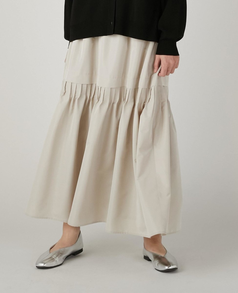 【メルローズ クレール/MELROSE claire】のティアードロングスカート 人気、トレンドファッション・服の通販 founy(ファニー) 　ファッション　Fashion　レディースファッション　Ladies' Fashion Online　スカート　Skirt　ロングスカート　Long Skirt　おすすめ　Recommend　タフタ　Taffeta　ポケット　Pocket　リボン　Ribbon　ロング　Long　 other-1|ID: prp329100004592631 ipo3291000000032606138