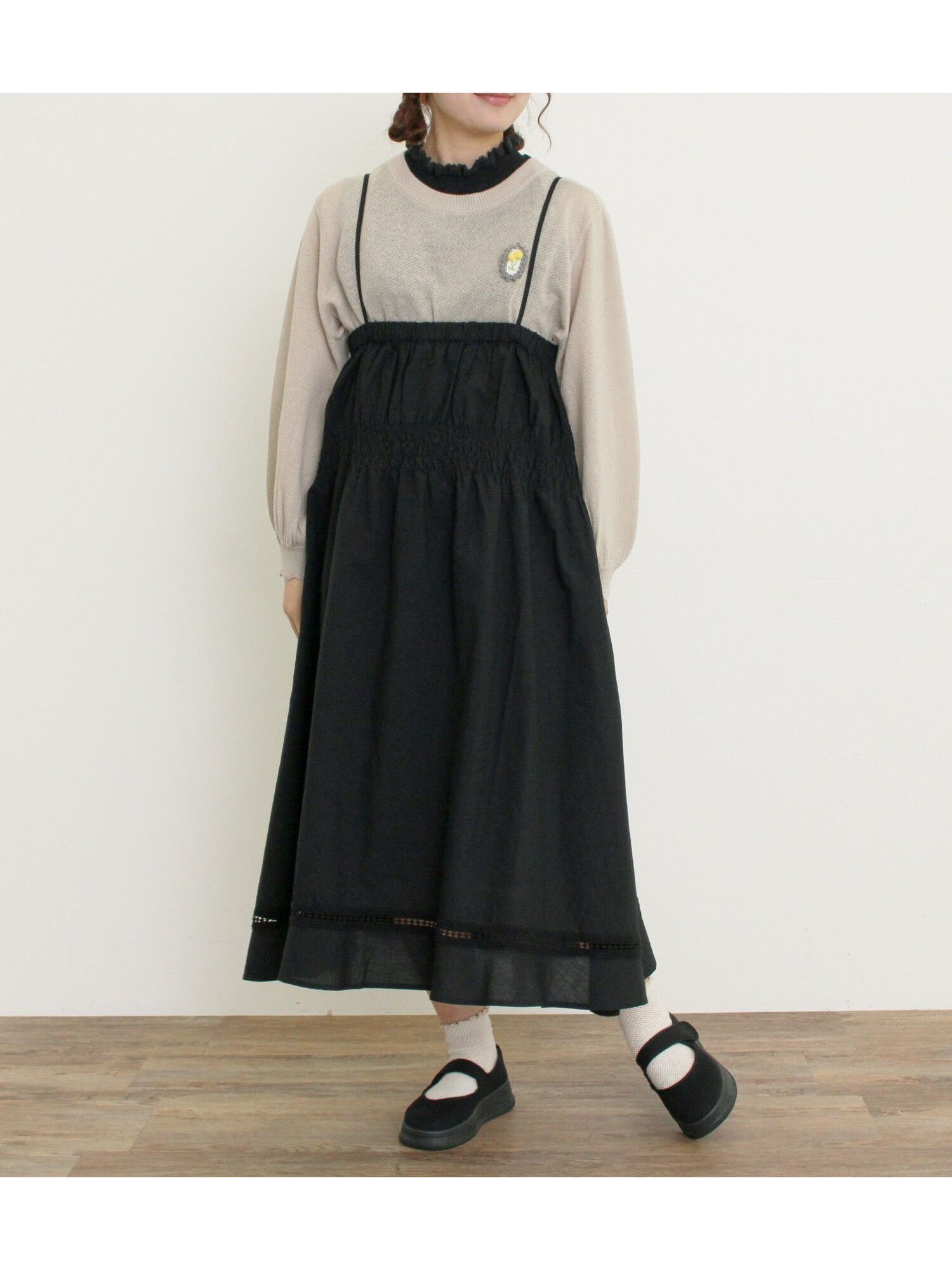【サマンサモスモス/Samansa Mos2】の2WAYシャーリングスカート インテリア・キッズ・メンズ・レディースファッション・服の通販 founy(ファニー) 　ファッション　Fashion　レディースファッション　Ladies' Fashion Online　スカート　Skirt　シャーリング　Shirring　ショルダー　Shoulder　フィット　Fit　フレア　Flare　リボン　Ribbon　ブラック|ID: prp329100004592642 ipo3291000000032606255
