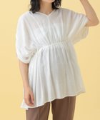 【その他のブランド/Other】の【産前・産後対応】マタニティ/VネックギャザーブラウスSS オフホワイト05|ID: prp329100004592673 ipo3291000000032606681