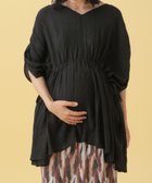 【その他のブランド/Other】の【産前・産後対応】マタニティ/VネックギャザーブラウスSS ブラック09|ID: prp329100004592673 ipo3291000000032606684