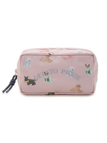 【ジェラート ピケ/gelato pique】のSUMMER DOG総柄ポーチ インテリア・キッズ・メンズ・レディースファッション・服の通販 founy(ファニー) 　ファッション　Fashion　レディースファッション　Ladies' Fashion Online　ポーチ　Pouches　おすすめ　Recommend　ギフト プレゼント　Gift Present　ギャザー　Gather　サングラス　Sunglasses　スクエア　Square　プリント　Print　ポケット　Pocket　ポーチ　Pouch　夏　Summer　水着　Swimsuit　犬　Dog　PNK[066]|ID: prp329100004592680 ipo3291000000032606767