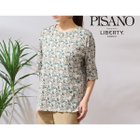 【ピサーノ/PISANO】の【手洗いOK・綿100%・リバティコラボ】ラウンドヘムカットソー ブルー|ID: prp329100004592695 ipo3291000000032606971