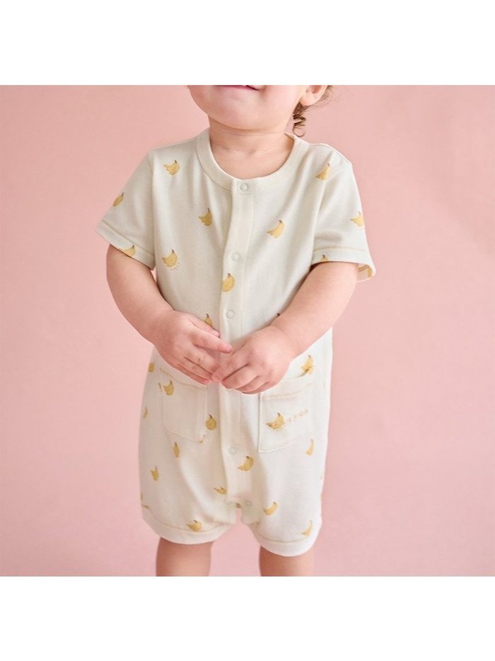 【ジェラート ピケ/gelato pique / KIDS】の【BABY】バナナ柄ロンパース インテリア・キッズ・メンズ・レディースファッション・服の通販 founy(ファニー) https://founy.com/ ファッション Fashion キッズファッション Fashion for Kids ロンパース Romper, Jumpsuit |ID: prp329100004592720 ipo3291000000032761858