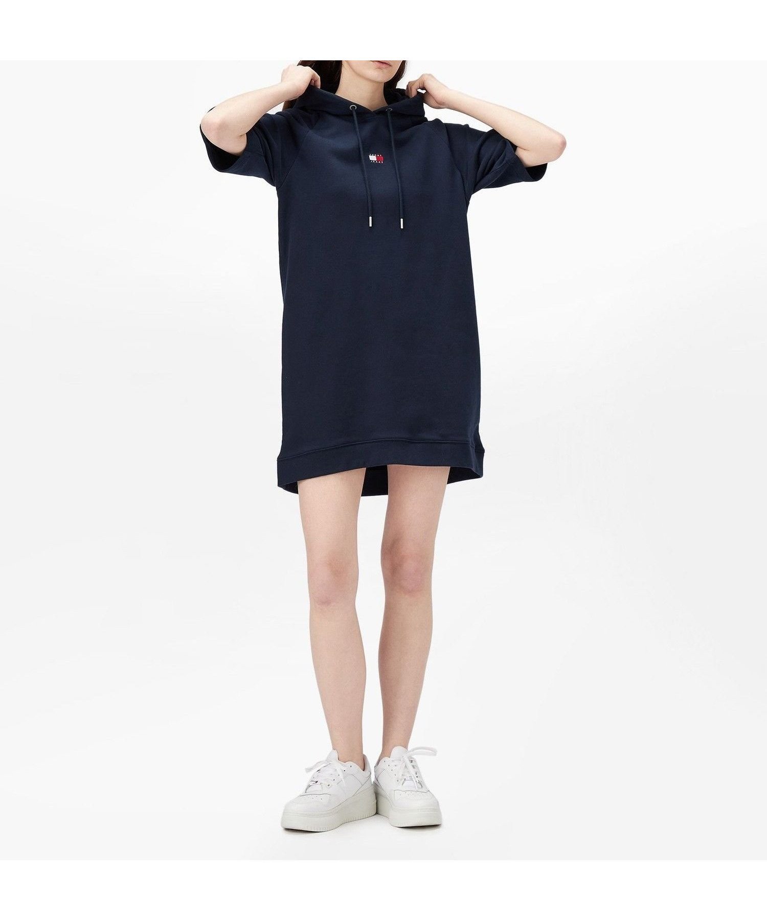 【トミーヒルフィガー/TOMMY HILFIGER】のクレストパーカーワンピース インテリア・キッズ・メンズ・レディースファッション・服の通販 founy(ファニー) 　ファッション　Fashion　レディースファッション　Ladies' Fashion Online　ワンピース　Dress　アメリカン　American　クラシック　Classic　ゴルフ　Golf　スウェット　Sweat　デニム　Denim　フロント　Front　モダン　Modern　人気　Popularity　ネイビーC1G|ID: prp329100004592727 ipo3291000000032607425