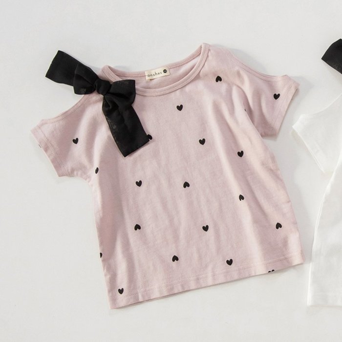 【ブランシェス/branshes / KIDS】の【プチプラ】肩リボン半袖Tシャツ インテリア・キッズ・メンズ・レディースファッション・服の通販 founy(ファニー) https://founy.com/ ファッション Fashion キッズファッション KIDS Children’s Clothing シフォン Chiffon シンプル Simple プチプライス・低価格 Affordable リボン Ribbon 半袖 Short Sleeve 夏 Summer |ID: prp329100004592744 ipo3291000000032607737