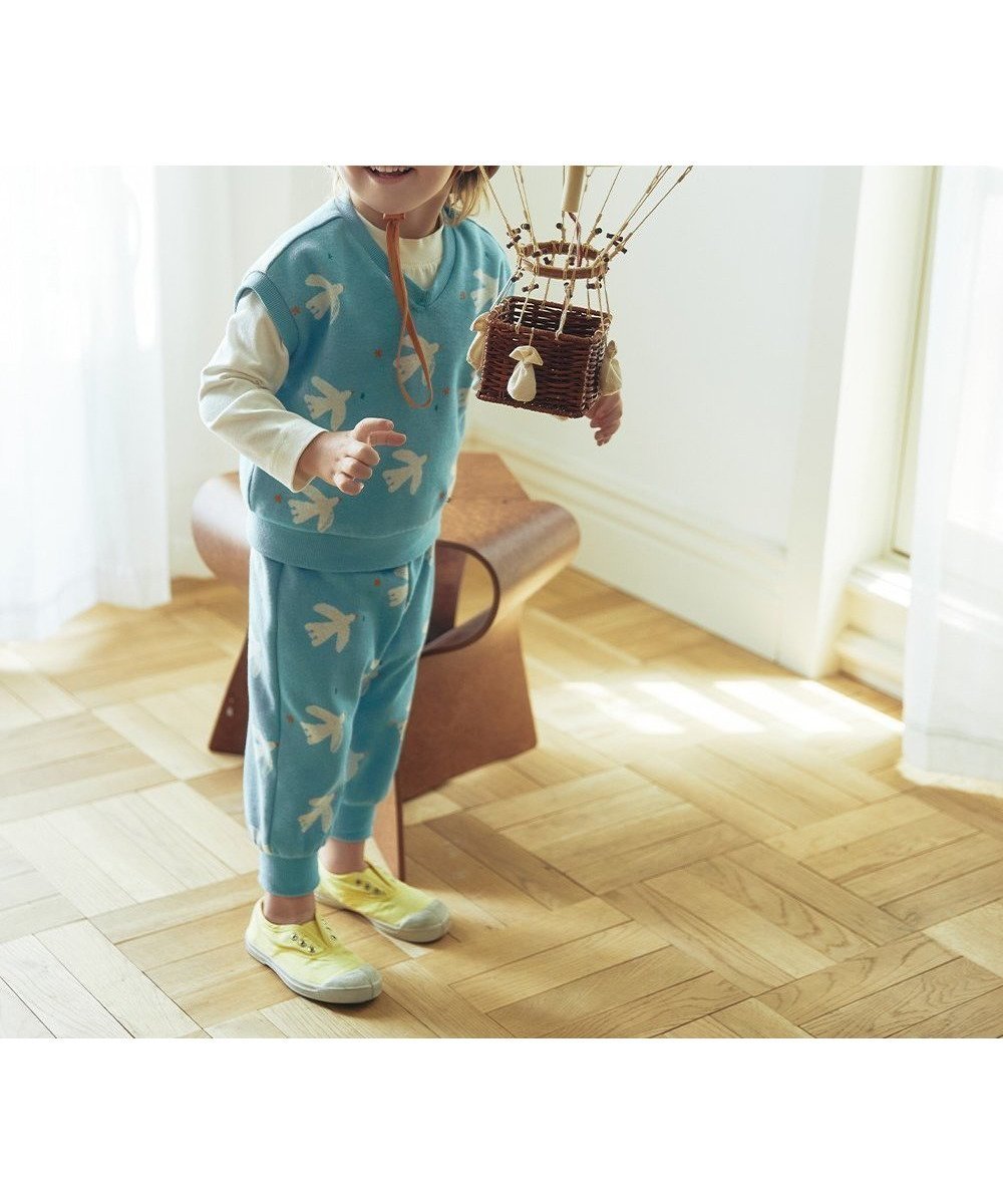 【モイモルン/moimoln / KIDS】の【セットアップ】バードベスト パンツ インテリア・キッズ・メンズ・レディースファッション・服の通販 founy(ファニー) 　ファッション　Fashion　キッズファッション　KIDS Children’s Clothing　ボトムス　Bottoms/Kids　おすすめ　Recommend　セットアップ　Set Up　パターン　Pattern　フィット　Fit　ベスト　Vest　モチーフ　Motif　ルーズ　Loose　半袖　Short Sleeve　夏　Summer　春　Spring　長袖　Long Sleeve　ブルー|ID: prp329100004592749 ipo3291000000032607816