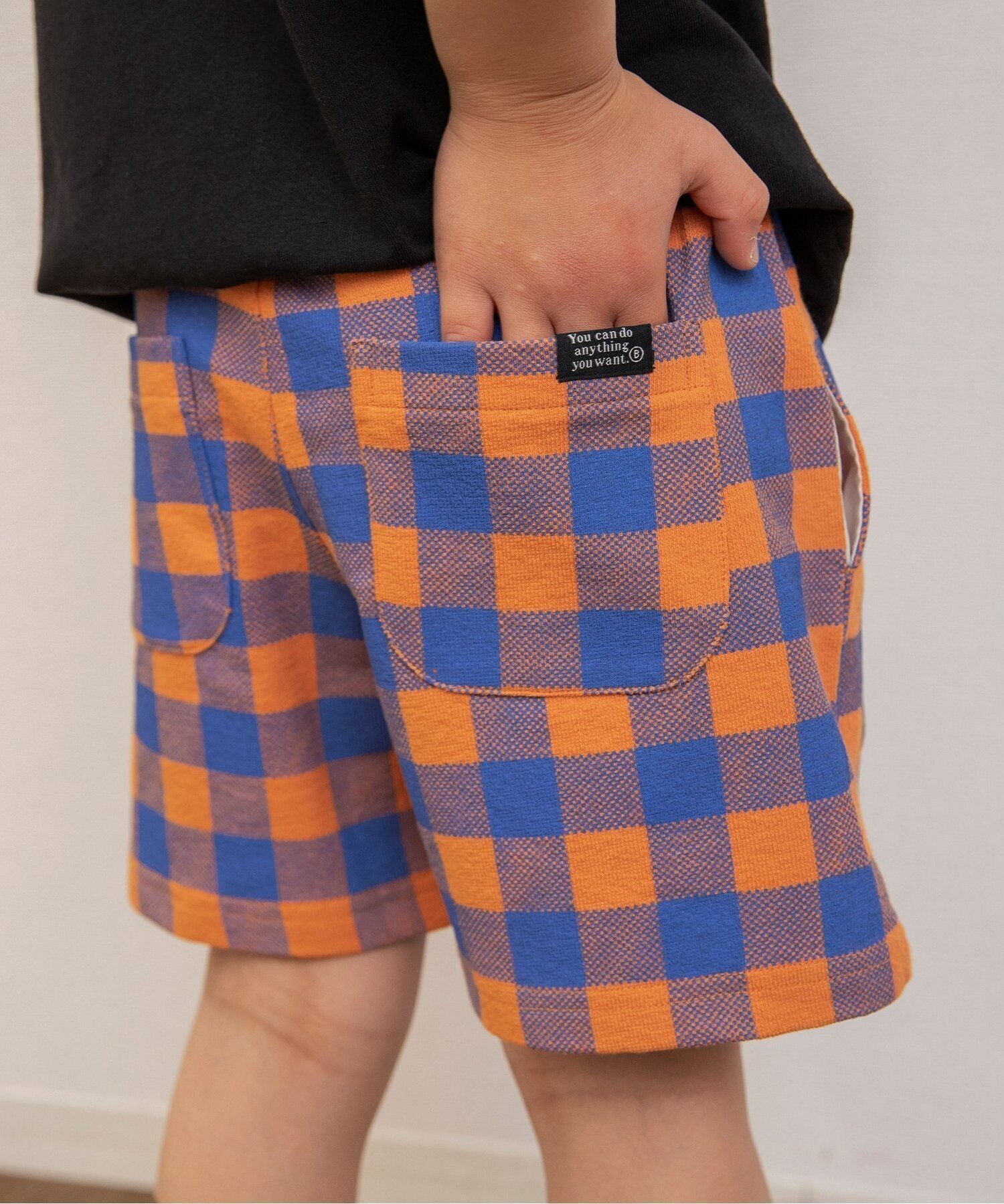 【その他のブランド/Other】のイロイロ柄ハーフパンツ 4分丈 インテリア・キッズ・メンズ・レディースファッション・服の通販 founy(ファニー) 　ファッション　Fashion　キッズファッション　KIDS Children’s Clothing　ボトムス　Bottoms/Kids　おすすめ　Recommend　チェック　Check　ハーフ　Half　プリント　Print　リップ　Lip　夏　Summer　オレンジ|ID: prp329100004592769 ipo3291000000032608236