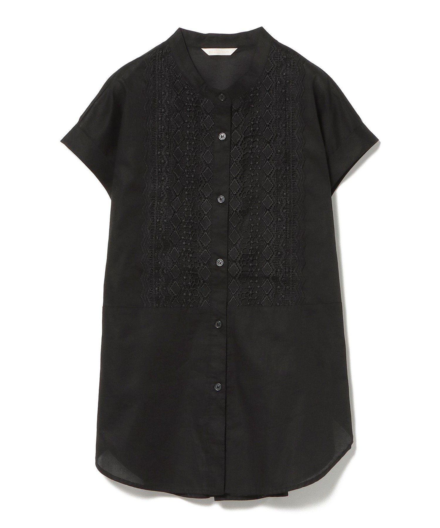 【ビームス ハート/BEAMS HEART】のレースヨーク シャツ インテリア・キッズ・メンズ・レディースファッション・服の通販 founy(ファニー) 　ファッション　Fashion　レディースファッション　Ladies' Fashion Online　トップス・カットソー　Tops/Tshirt　シャツ/ブラウス　Shirts/Blouses　インナー　Inner　ウェーブ　Wave　クラシカル　Classical　スタンド　Stand　デニム　Denim　フレア　Flare　ヨーク　Yoke　レース　Race　おすすめ　Recommend　夏　Summer　エレガント 上品　Elegant　ビジネス 仕事 通勤　Business　BLACK|ID: prp329100004592793 ipo3291000000032608546