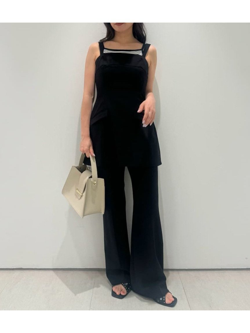【リリーブラウン/Lily Brown】のペプラムトップスフレアパンツセット インテリア・キッズ・メンズ・レディースファッション・服の通販 founy(ファニー) 　雑誌掲載アイテム　Magazine Items　ファッション雑誌　Fashion Magazines　キャンキャン　CanCam　ファッション　Fashion　レディースファッション　Ladies' Fashion Online　パンツ　Pants　7月号　July Issue　オフショルダー　Off Shoulder　スーツ　Suit　セットアップ　Set Up　チュニック　Tunic　フレア　Flare　マニッシュ　Mannish　ミックス　Mix　雑誌　Magazine　BLK[009]|ID: prp329100004592820 ipo3291000000032608825