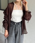 【ゼヴォン/Thevon】のラメワッシャー袖シャーリングシアーシャツ 人気、トレンドファッション・服の通販 founy(ファニー) ファッション Fashion レディースファッション Fashion for Women トップス・カットソー Cut & Sew Tops シャツ・ブラウス・オフィスカジュアル Elegant Blouses & Button-Ups 2025年 2025 2025春夏・S/S Spring/Summer 2025 SS25 キャミソール Camisole, Spaghetti Strap Top シアー Sheer, See-Through シャーリング Shirring, Ruched デニム Denim, Jeans Material トレンド Trend, Trending Now ワッシャー Washer, Crinkled Finish エレガント 上品 Elegant 夏 Summer 春 Spring S/S・春夏 SS, Spring/Summer, Warm Season thumbnail ブラウン|ID: prp329100004592826 ipo3291000000033561419