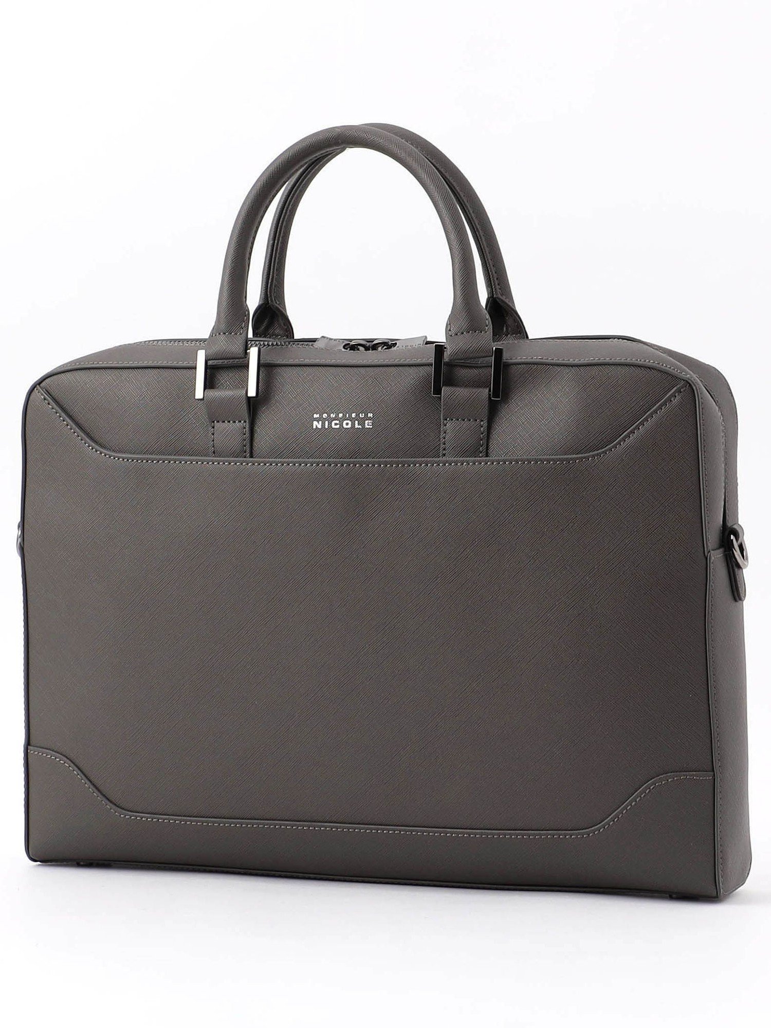 【ニコル/NICOLE / MEN】のレザーブリーフケース インテリア・キッズ・メンズ・レディースファッション・服の通販 founy(ファニー) 　ファッション　Fashion　メンズファッション　Fashion for Men　ショルダー　Shoulder, Shoulder Strap　スタイリッシュ　Stylish, Fashionable　フロント　Front, Front Design　ポケット　Pocket, Pocket Detail　ワイド　Wide, Wide Fit　エレガント 上品　Elegant　軽量　Lightweight, Ultra Light　29グレー|ID: prp329100004592837 ipo3291000000032763327